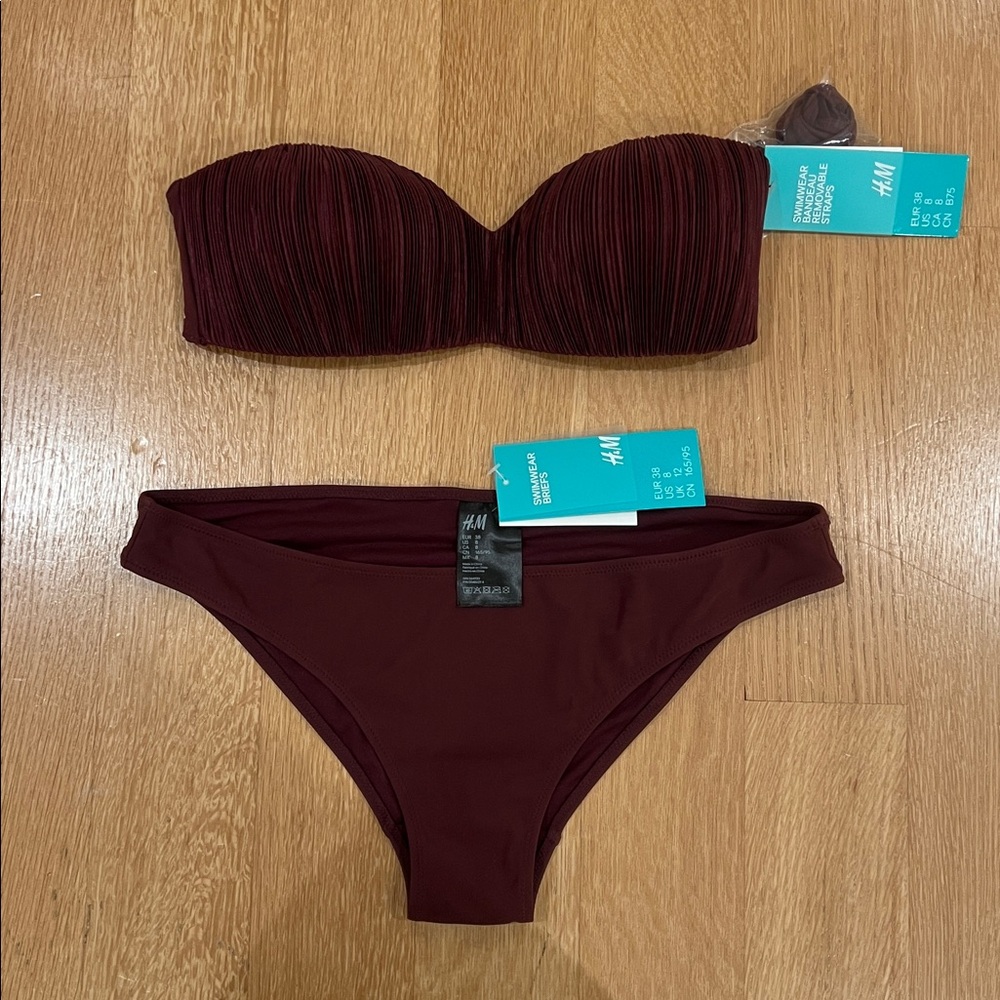 H&M Burgundy Bikini Set, NWT